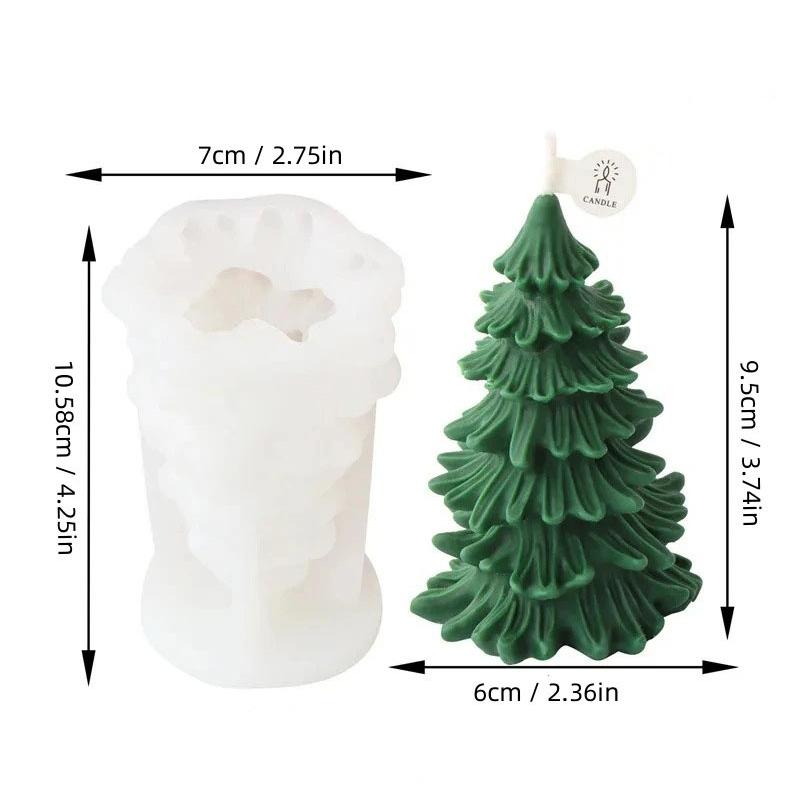 Stacked Leaves Santa Tree Resin Mould Bubble Stripe Plant Candle Soap Silicone Mold Pine Cones Christmas Gifts Party Cake Decor