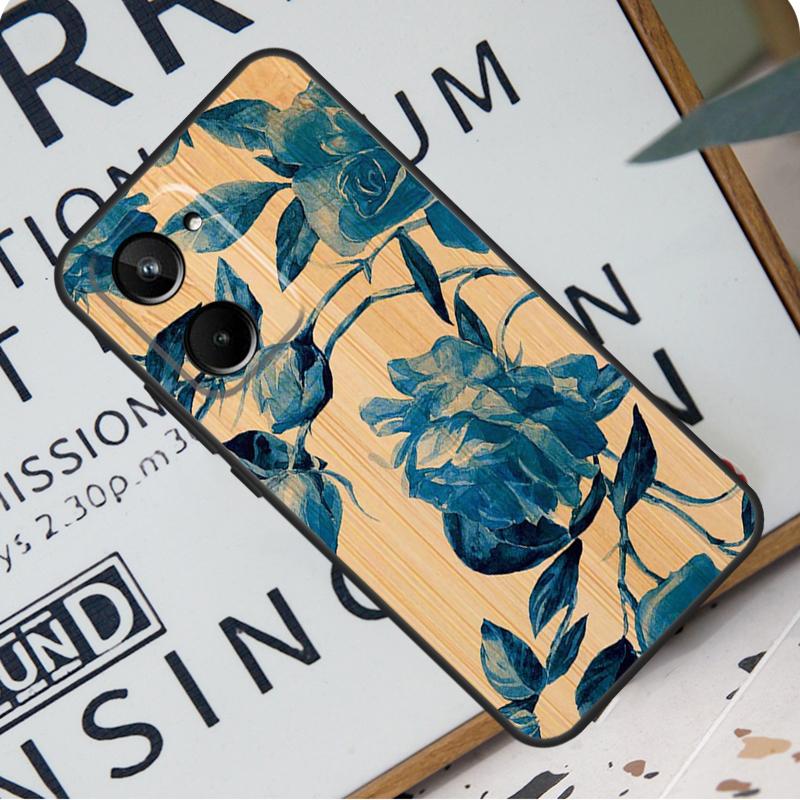 Чехол из бамбукового дерева и дерева для Realme C67 C55 C53 C51 C35 C33 C31 C30 C25s C21Y GT Neo 6 GT5 9 10 11 12 Pro Plus