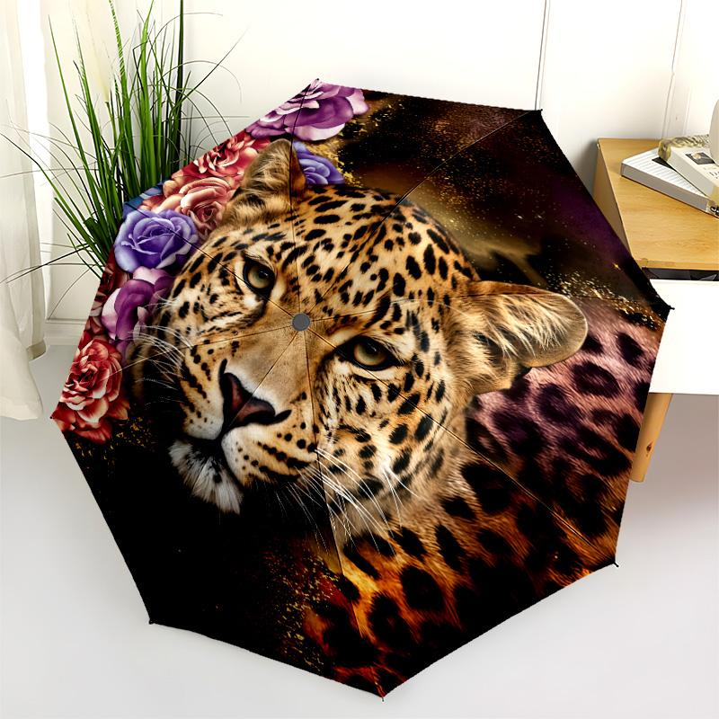 Дождевой зонт с узором «Золотой леопард»