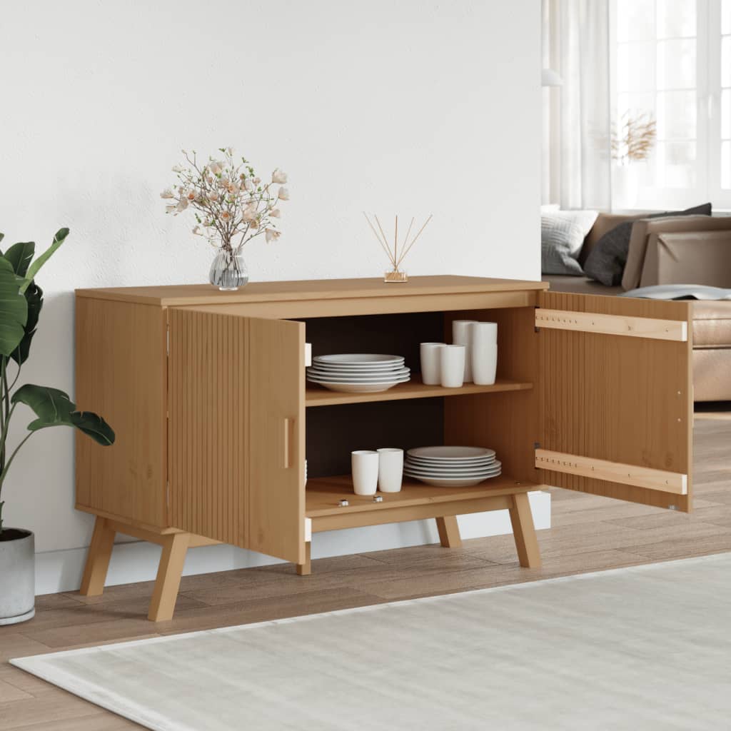 Sideboard OLDEN Brown 114 x 43 x 73.5 cm Solid Pine Wood