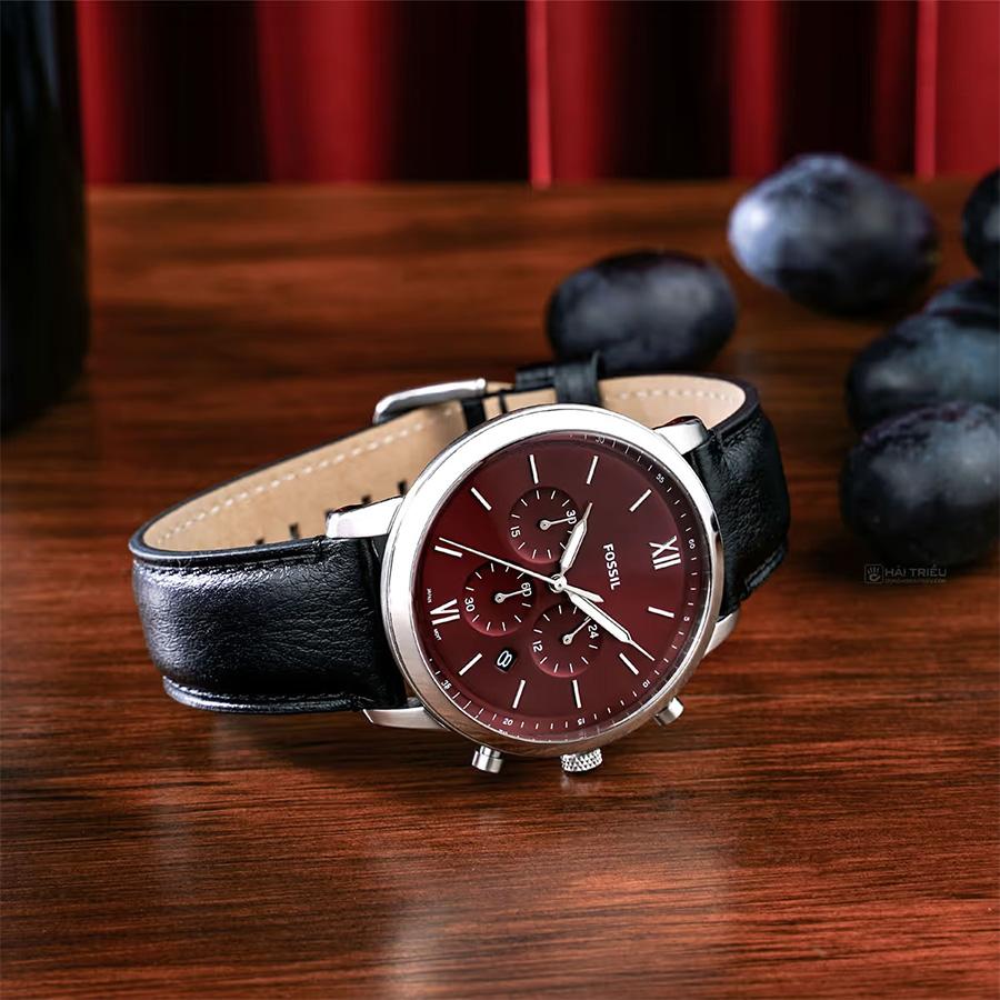 Fossil Мужские серебристые из нержавеющей стали, бордовый циферблат l FS6016