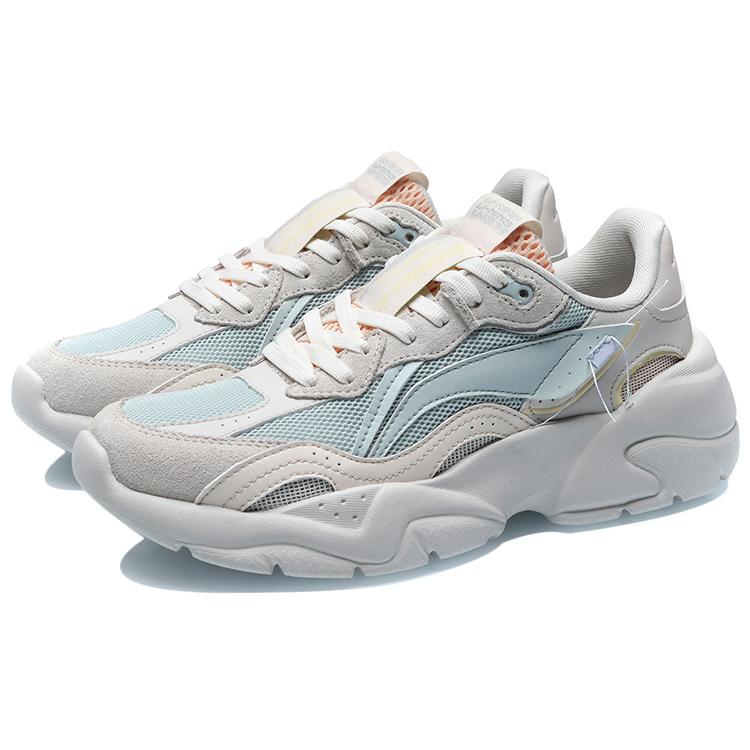 Женские низкие беговые кроссовки Li Ning Светло-голубые Серые AGCR166-2