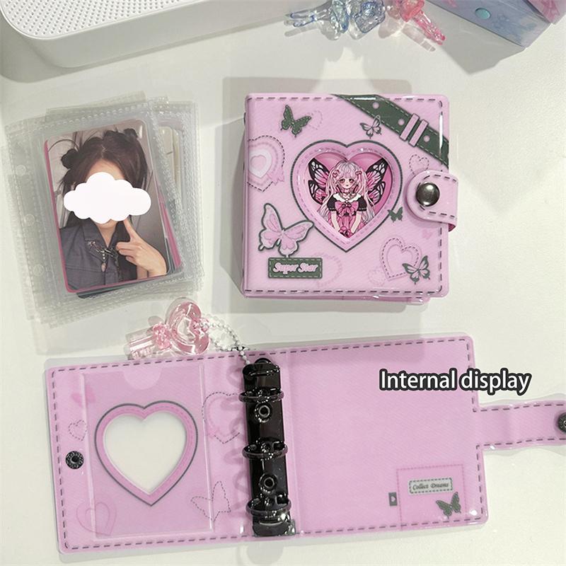 Sweet Lace Denim Style Mini Card Album Portable 3 Inch Photocard Binder Detachable Loose-Leaf Small Card Storage Bag