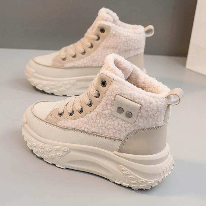 Зимняя женская обувь, женские кроссовки на шнуровке, зимние ботильоны, непромокаемая теплая женская обувь на платформе