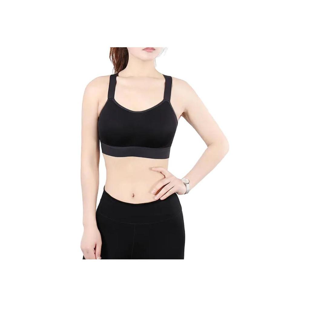 Nike Однотонный спортивный бюстгальтер через плечо, женское нижнее белье, черный AT3477-080