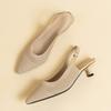 Women Sandals Sharp Pointed Shallow Mouth Slim Heel Women's Shoes Knitted Comfortable High Heels Knitted Breathable Sandals