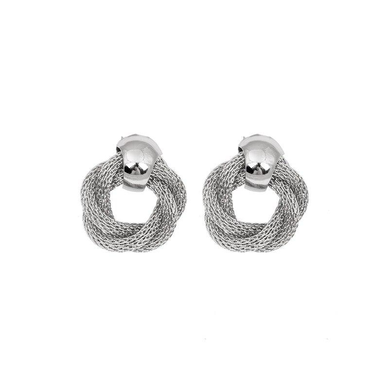 Новые модные массивные металлические геометрические серьги-подвески для женщин, крутые серьги золотого цвета в стиле панк, круглые витые висячие украшения для ушей