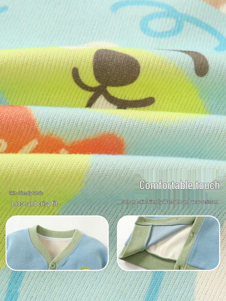 Kaka Panda Kids' Knit Cardigan - Boys' and Girls' Spring Casual Wear for Toddlers