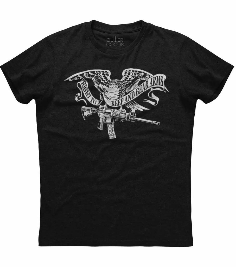 Right To Keep and Bear Arms Unique Eagle Gun Graphic Patriotic TShirt Summer Cotton ONeck Short Sleeve Mens T Shirt New S3XL