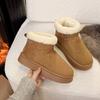 2025 Winter New Warm Platform Bread Cotton Boots Big Head Ugly Cute Snow Boots Women's Velvet Thickened Outdoor Cotton Shoes