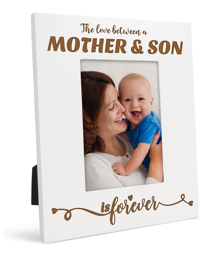 Дорогой сувенир, сделанный с любовью, настольная фоторамка с гравировкой, деревянная любовь между матерью и сыном навсегда, цитаты, белая фоторамка