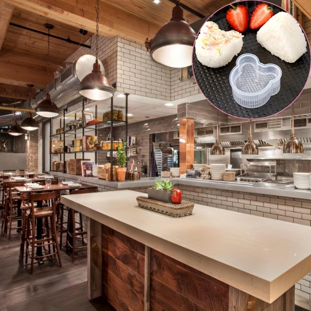 5Piece Cartoon Sushi & Onigiri Mold Set, Uncharged Rice & Vegetable Roll Maker, DIY Triangle Rice Ball Press, Bento Lunch Mould Kit