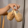 Creative Mini Handheld Bamboo Basket with Lid Home Kitchen Decorative Nut Hand Basket Portable Crafts Storage Basket 2025 New