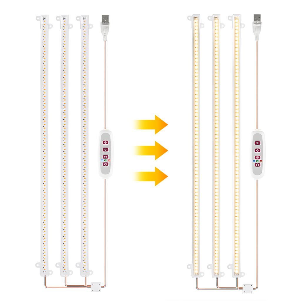 LED Plant Grow Light Strips 8W 168LED 4000K 169.2lm Bright Grow Lamp with 8H/12H/16H Timer 5