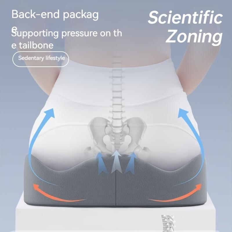 Эргономичная подушка под копчик из пены с памятью, Нескользящая мягкая поддержка | Съемный чехол из моющегося полиэстера, Подходит для офисных кресел, инвалидных колясок и автомобильных сидений