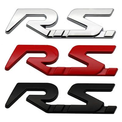 3D Металлическая эмблема RS Логотип Автомобиль Задняя дверь Боковое крыло Эмблема Значок Наклейка Декаль для Megane Laguna Duster Captur Fluence Espace Украшение