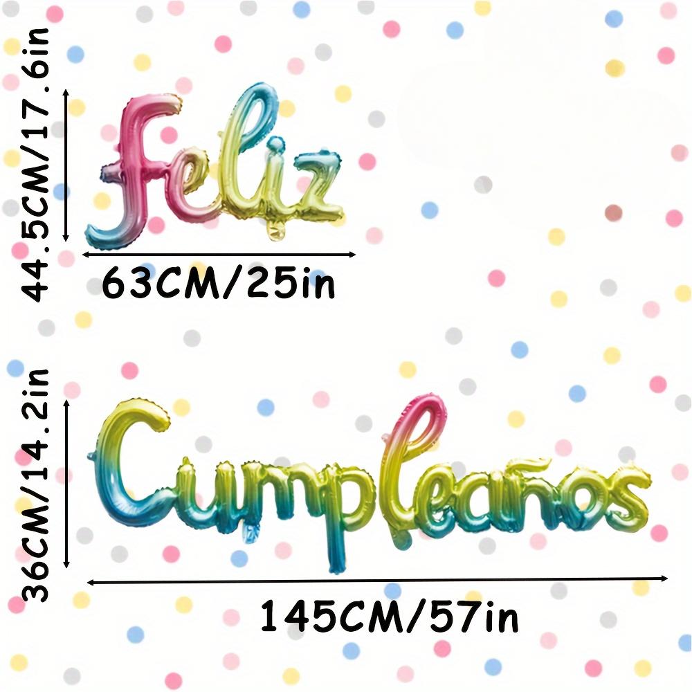 1 feliz cumpleanos Набор на испанском языке «С днем рождения» Серебряный градиентный цвет Королевский синий розовый Золотой Розово-красный подходит для украшения дня рождения и фона