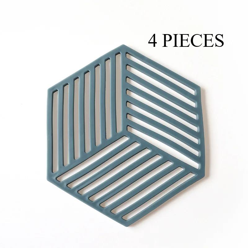 4 шт. силиконовый коврик для изоляции посуды подставка под стакан шестигранные коврики подкладка теплоизоляционная подставка под миску домашний декор настольный