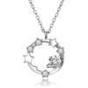 Necklace AAAAA Grade Zirconia April Birthstone Planet Motif Platinum Plated 925 Silver Jewelry Accessories Birthday White Day Day Christmas Present