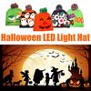 Забавная светодиодная вязаная шапка с подсветкой на Хэллоуин, новинка, шляпа унисекс, детская шляпа, декорации, вечерние шляпы(батарея в комплекте)