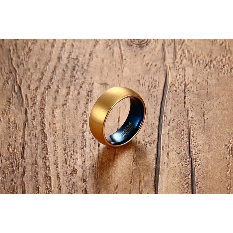 [Rockyu] бренд мужское кольцо синее вольфрамовое кольцо с выемкой и бриллиантом Нет. 16 матовая финишная текстура грязи