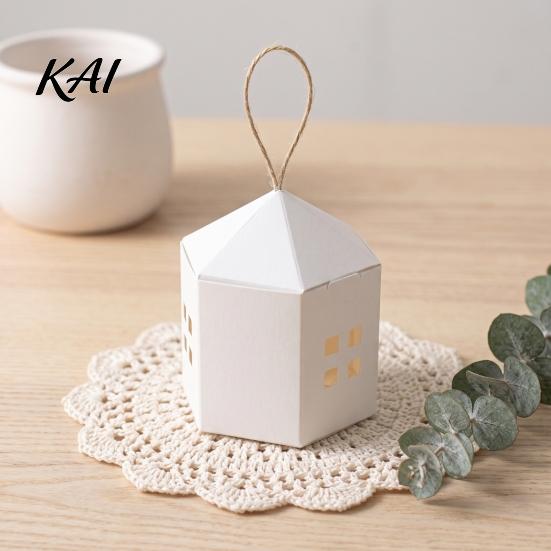 Nordic Style Party Favors 10PCS House Shaped Candy Boxes with Lanyard, DIY Decorative Cardboard Small Gift Treat Containers, Item Packaging
