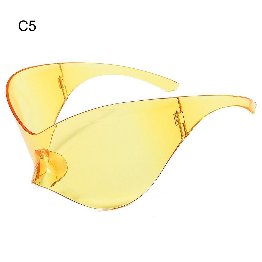 Модные Спортивные Солнцезащитные Очки Большие Панк Футуристические Очки Защита от Солнца для Мужчин Женщин Y2K Очки Очки-Маска