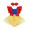 Baby Girl Clothing 6 12 18 24 Months Summer Infant Toddler Girls Princess Clothes Mesh Patchwork Romper Dress Jumpsuit with Headband