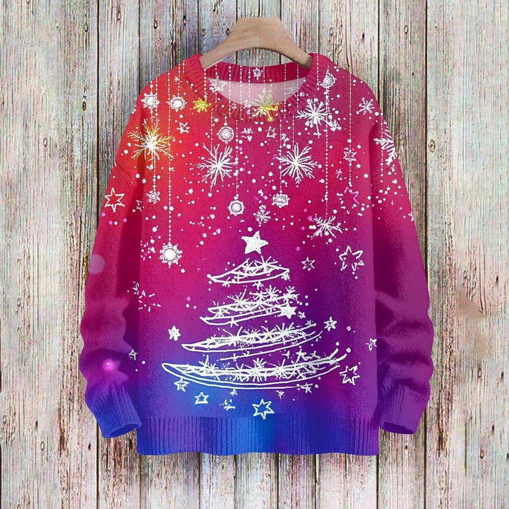 Christmas Sweatshirts For Women Knit Sweater Cute Shirt Fall Crewneck Pullover Tops