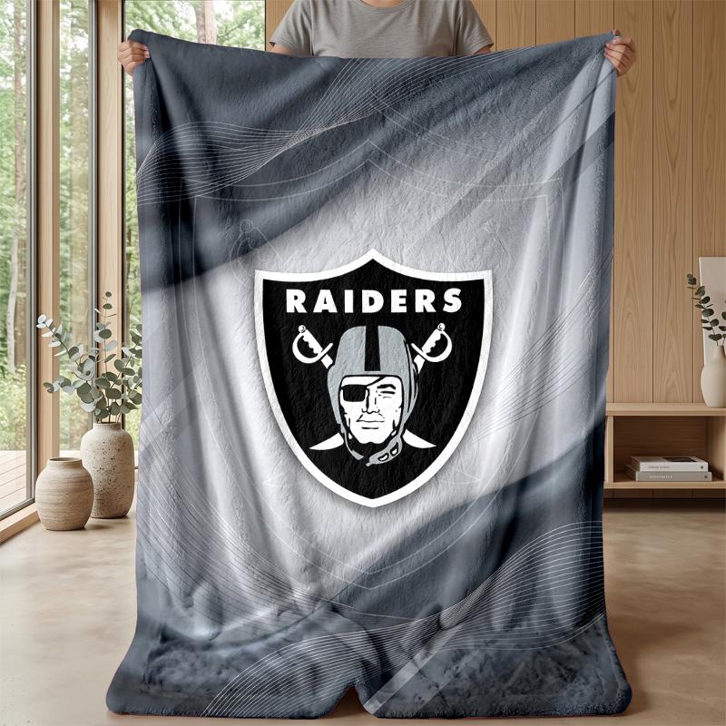 Las Vegas Raiders Flannel Fleece Blanket Cozy Warm Throw Blanket For Couch Bed Travel All Season Use