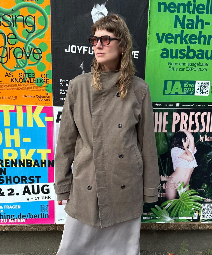 NUAKLE (W) Vincent Double Coat_Fade Khaki