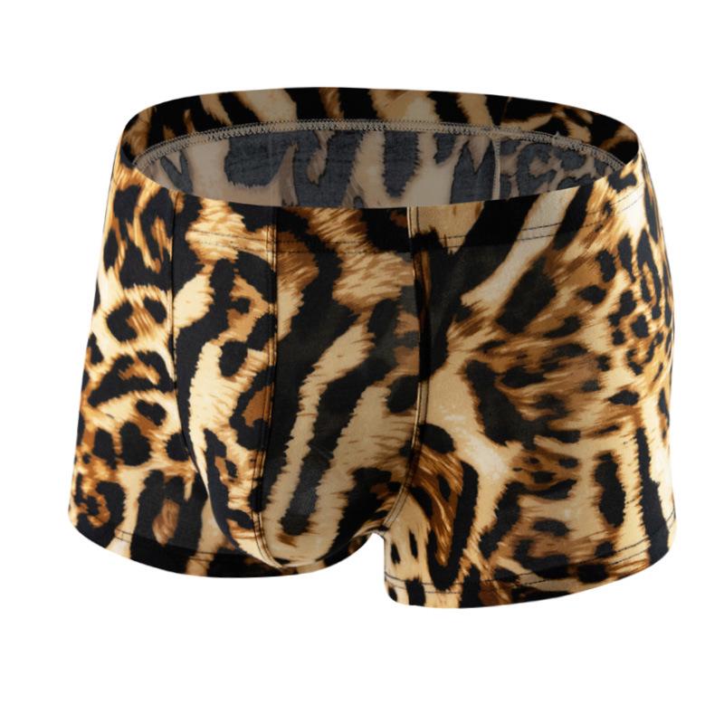 Мужские дышащие боксеры-брифы с леопардовым принтом B23-1