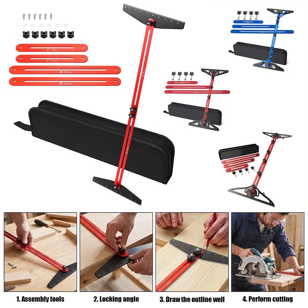 Adjustable Stair Tread Gauge Heavy Duty Stair Tread Layout Measuring Gauge Woodworking