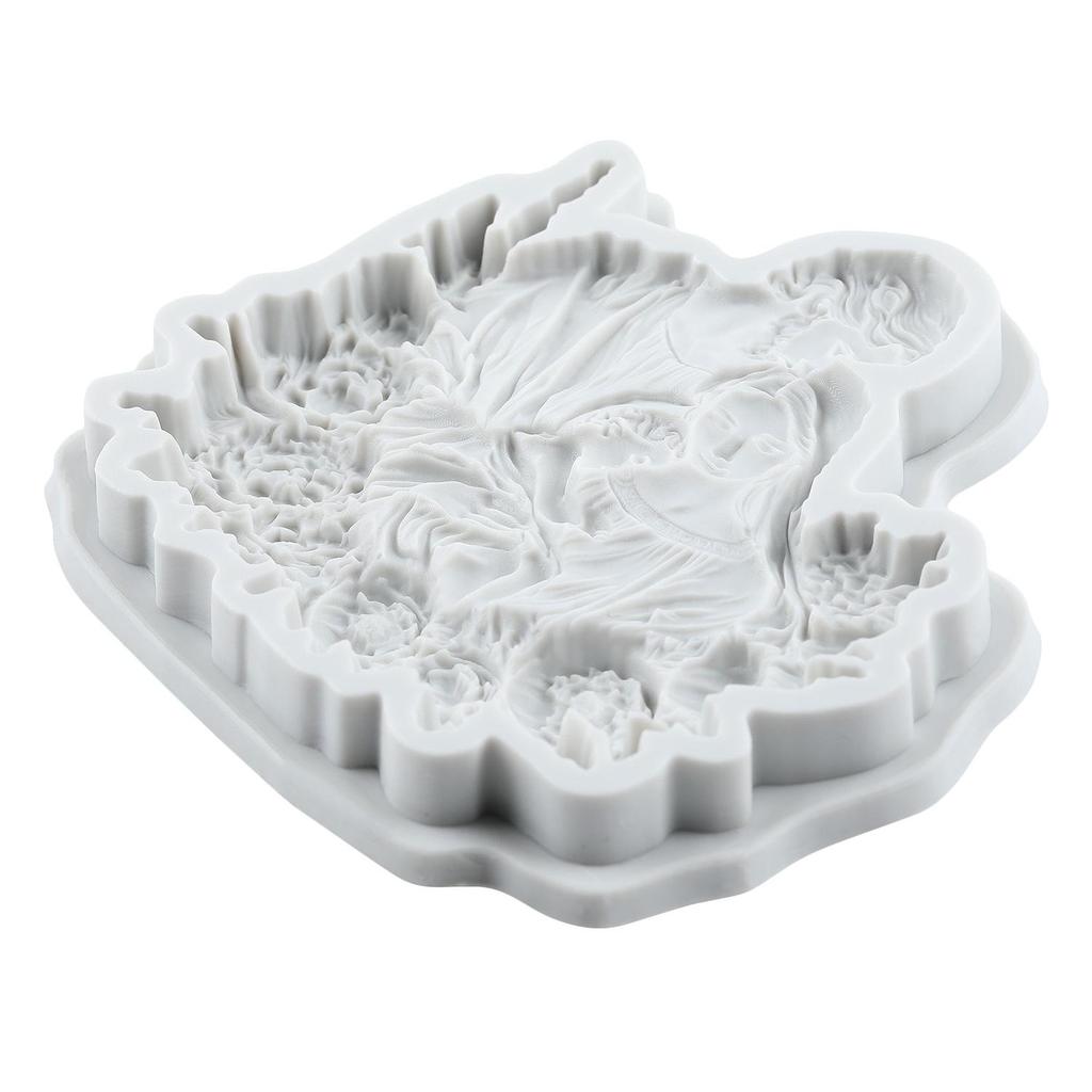 Силиконовая форма Иисус Семейство Иисуса Формы для мастики Инструменты для украшения торта Топпер для кекса Конфета Смола Глина Шоколад Форма для гампасты