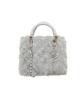 Randa Fur Quilted Blue 2-Way Handbag, Women's, FB36027,