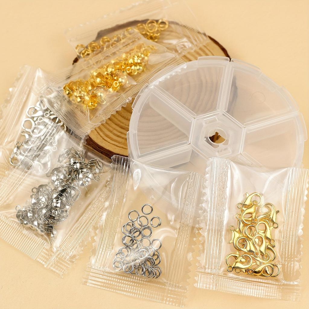 241 шт./набор наборов для изготовления ювелирных изделий, застежка-карабин, открытые соединительные кольца, концевые зажимы, бусины, наборы коробок, фурнитура для браслетов ручной работы, ожерелий