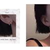 Double Hook Beads Stud Earrings for Women Personality Female Student Fasion Jewellery