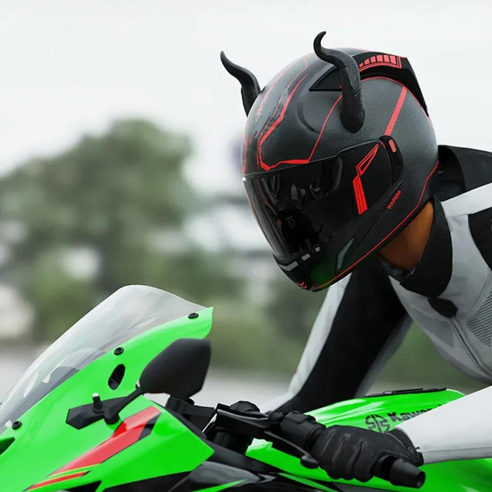 2PCS Motorcycle Helmet Devil's Horns Style Decoration Motorbike Helmet Accessories Stickers Cosplay Styling with Sucker Helmet Communication 7