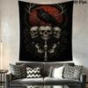Raven Skulls Gothic Artwork Tapestry Background Cloth Fashion Print Christmas Gift Atmospheric Background Cloth Background Cloth
