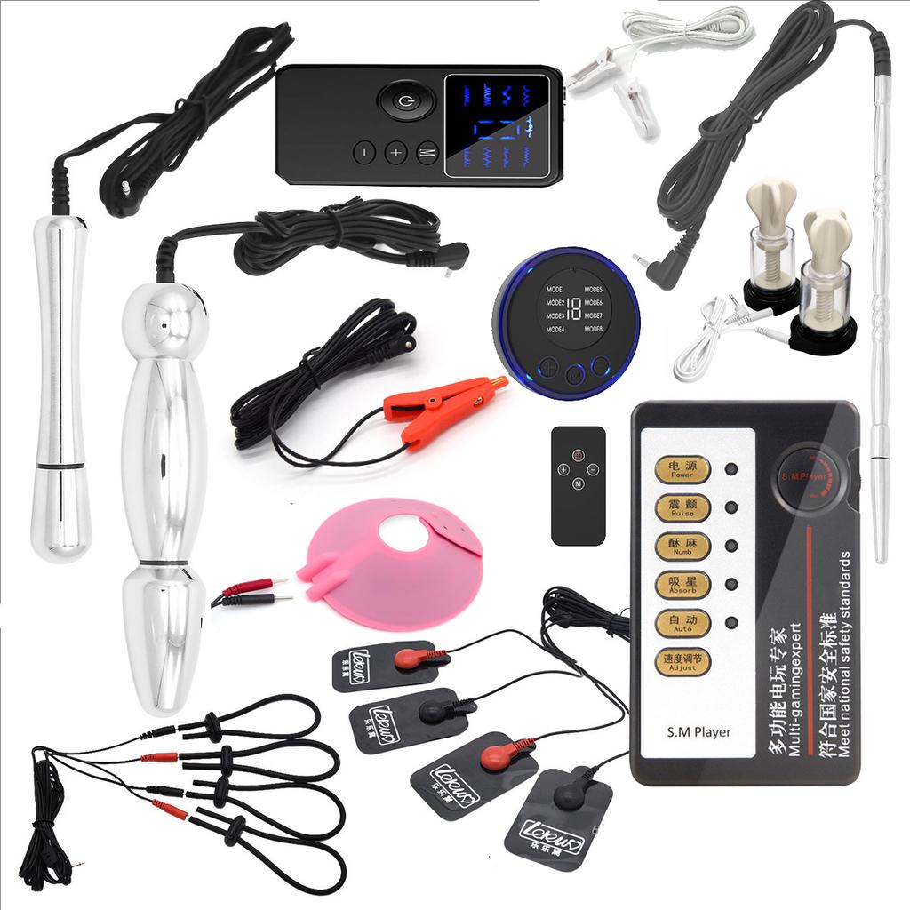BDSM Bondage Electro Shock Nipple Sucker Clamp Clit/Labia Clip E-stim Sex Nipple Paste Pad Breast Stimulate Massage Woman SM Toy