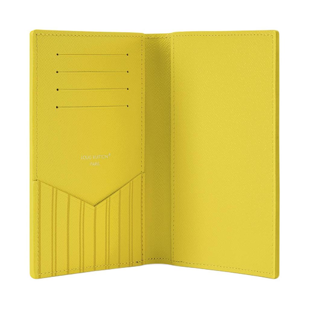 Louis Vuitton City Letter Print Leather Passport Holder Unisex accessories Brown Yellow M29102