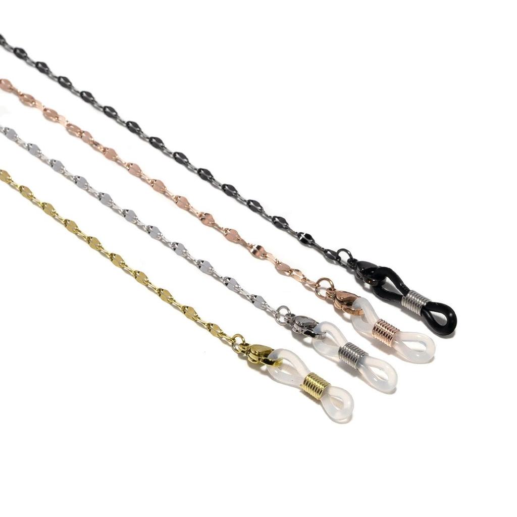 Elegant Gold-Plated Stainless Steel Lips & Mask Lanyard: High-End Titanium Eyeglass Chain