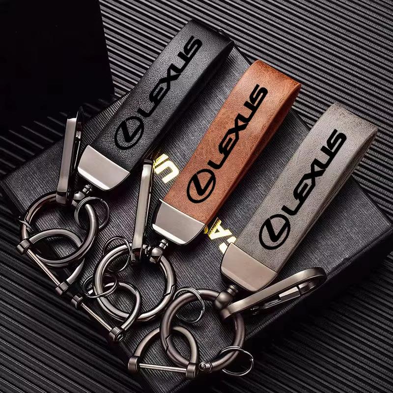 Car Vintage Leather Keychain Zinc Alloy Chain Keyring For Lexus F SPORT LBX NX RX 350h 450h ES UX 300e GS GX IS LS LX CT LC RC IP7