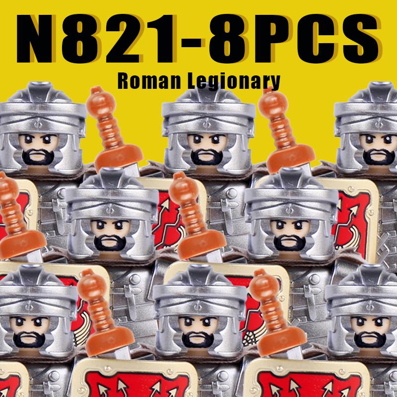 Средневековые Военные Рим Рыцари Строительные Блоки Замок Армия Воин Солдат Фигурки Арбалетчик Щит Меч Легион Блоки Игрушки