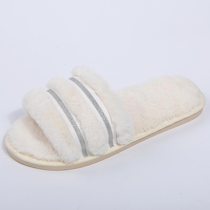 2025 Fashion Thicken Furry Slippers for Women House Flat Comfort Slippers Woman Winter Non Slip Wear-Resistant Sandals Female