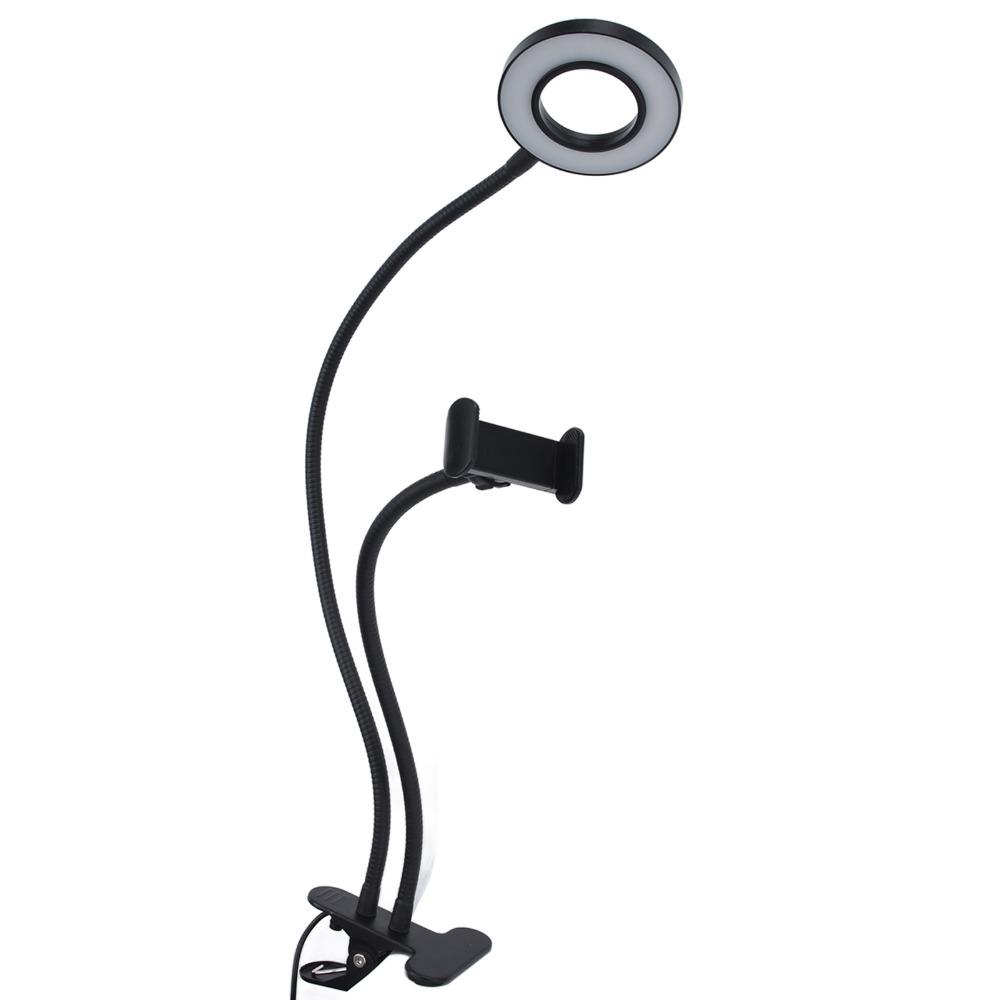 Adjustable Angle Ring Light 6W Makeup Mirror Light Portable Selfie Ring Light Live Stream