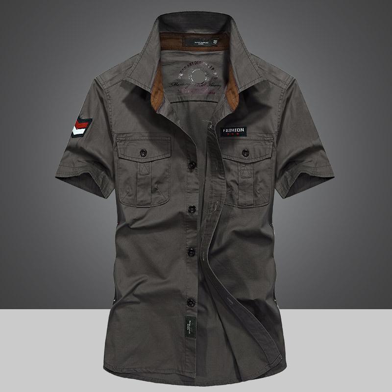 Мужская рубашка с короткими рукавами, летняя, новая, из чистого хлопка, средней длины, свободная, стираная, с короткими рукавами, рабочая рубашка, куртка, топ