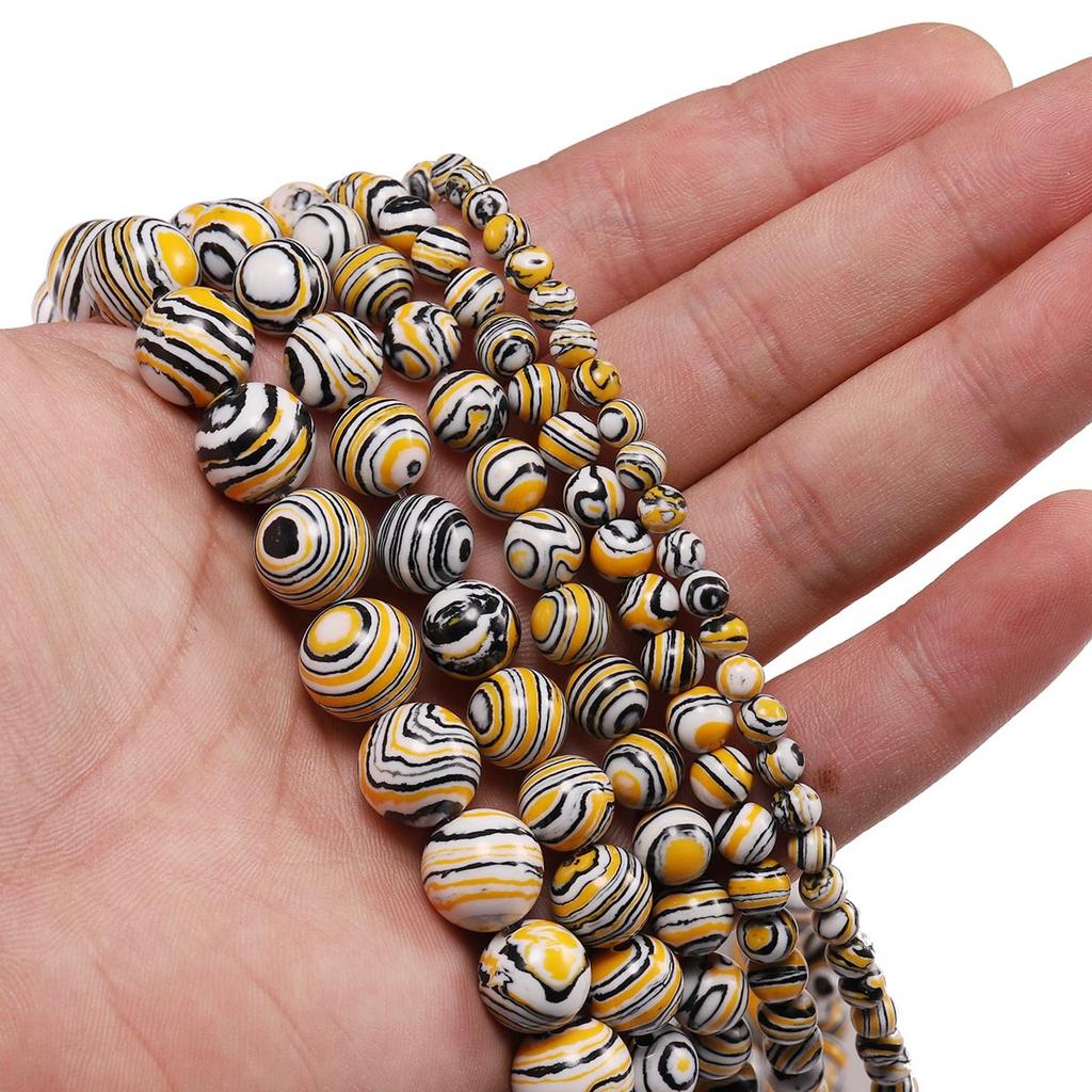 1 нить/лот 4, 6, 8, 10, 12 мм, полосатые бусины из малахитового камня, круглые свободные бусины-разделители для изготовления ювелирных изделий, ожерелья, браслеты «сделай сам»