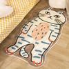 Коврик для кошки для спальни, прикроватный, моющийся, милый, забавный, для детей, домашних животных, современный, с принтом, белый, неправильной формы, придверный коврик, домашний декор