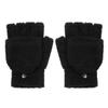 Girls Dual-use Thick Knitting Mittens Convertible Flip Top Half Finger Gloves Coral Velvet  Gloves